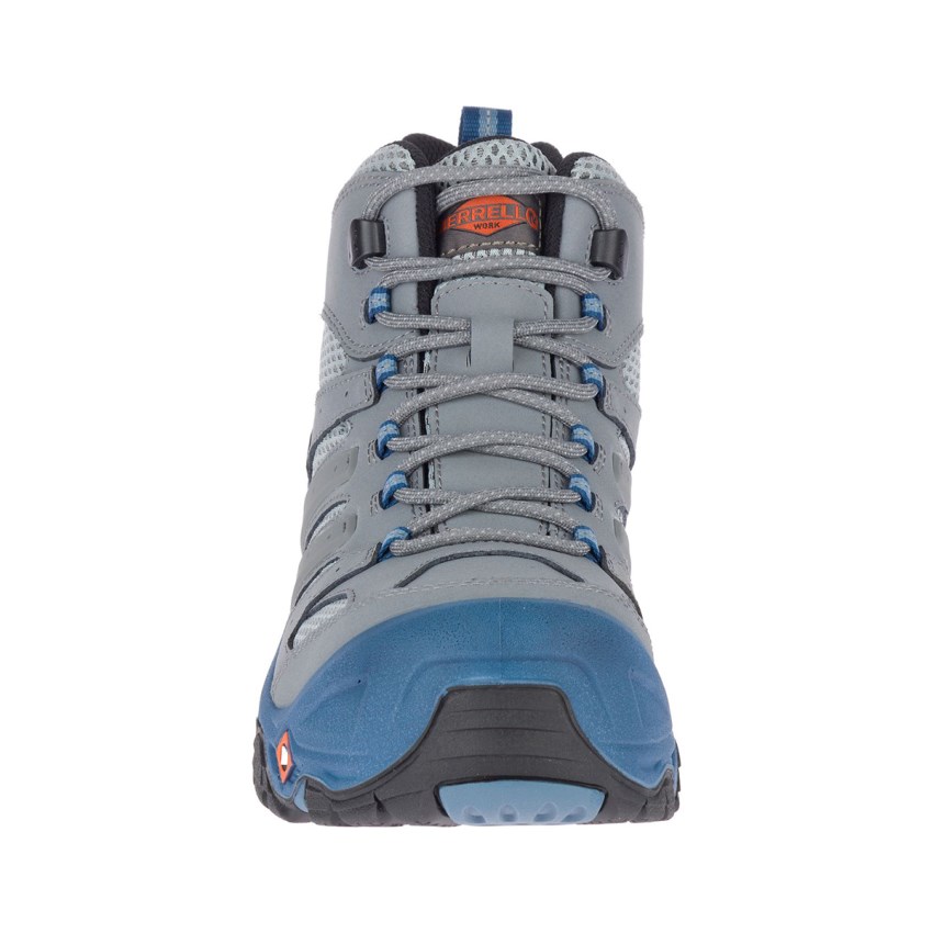 Bottes de Securite Merrell Strongfield Mid Waterproof Comp Toe Grise/Bleu Homme | Y.E.IEIU